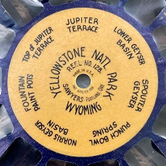 Vintage View-Master Reel 128 Yellowstone Nat'l. Park Wyoming (Blue Ring) - Picture 1 of 5